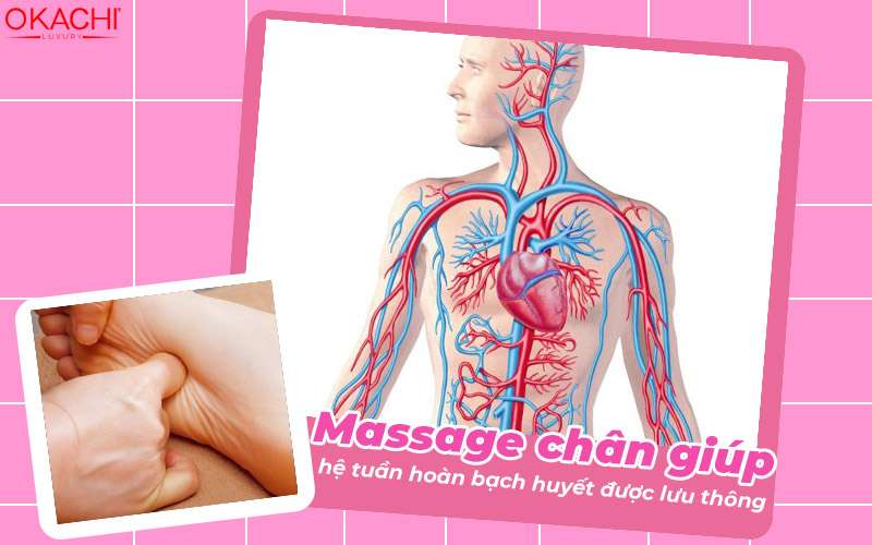 Máy massage chân giúp hệ tuần hoàn bạch huyết được lưu thông